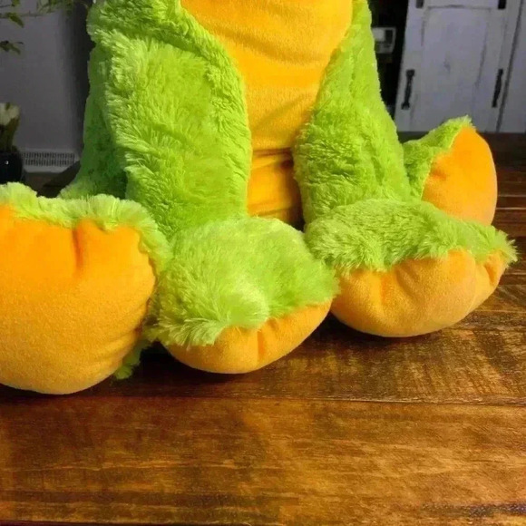 18” Green and Yellow Stuffed Soft Frog Plush - Picture 3 of 6